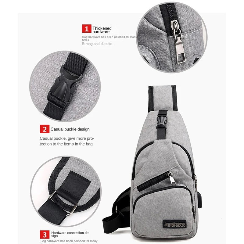 Bolso cruzado informal a la moda, bolso de hombro pequeño para hombre, mochila Diagonal para hombre, bolso mensajero para teléfono, riñonera para niño, paquete de pecho nuevo