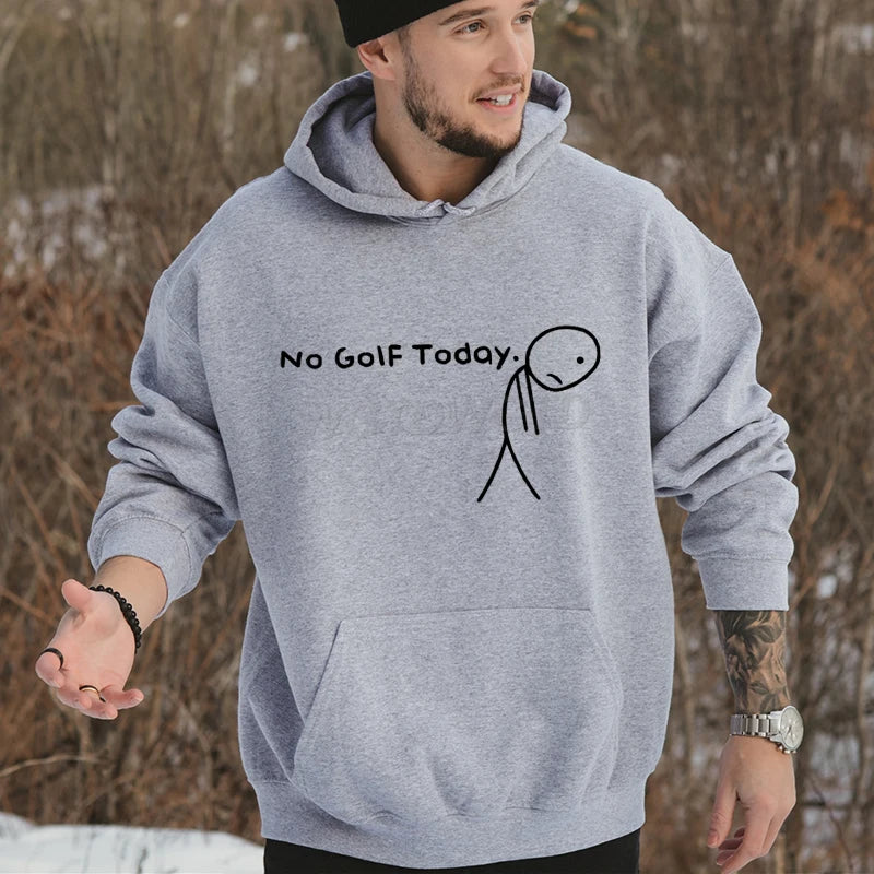 Ropa de hombre No Golf Today divertido triste Stickman golfistas moda ropa de calle Sudadera con capucha Casual divertido ropa de hombre