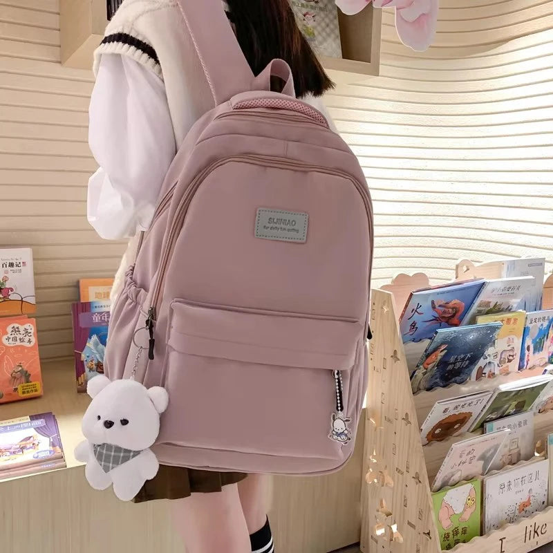 Nueva mochila universitaria impermeable de alta capacidad a la moda para hombre y mujer, mochilas escolares para ordenador portátil para mujer, bolsa de viaje para libros para chica bonita, genial