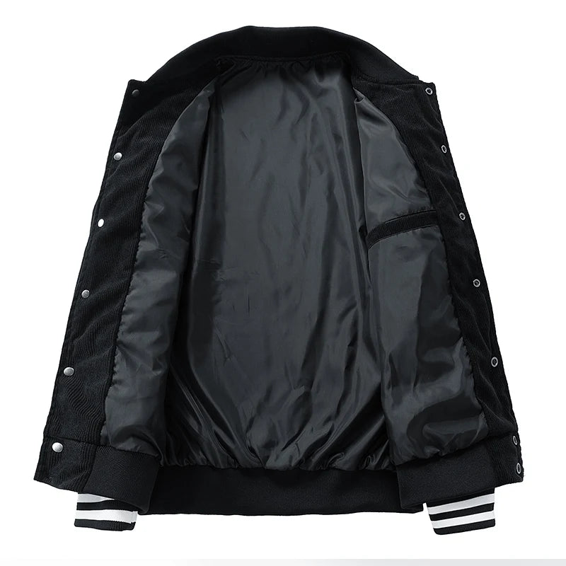 Nueva moda para hombre, chaquetas de béisbol informales para primavera y otoño, abrigos de pana Retro holgados de buena calidad para hombre, ropa para hombre talla 5XL