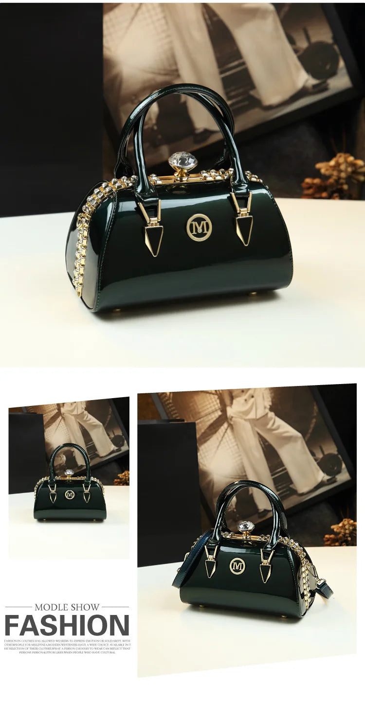 Bolso de mujer Bolso de hombro pequeño de cuero brillante personalizado Nuevo bolso cruzado Bolso de almohada de moda