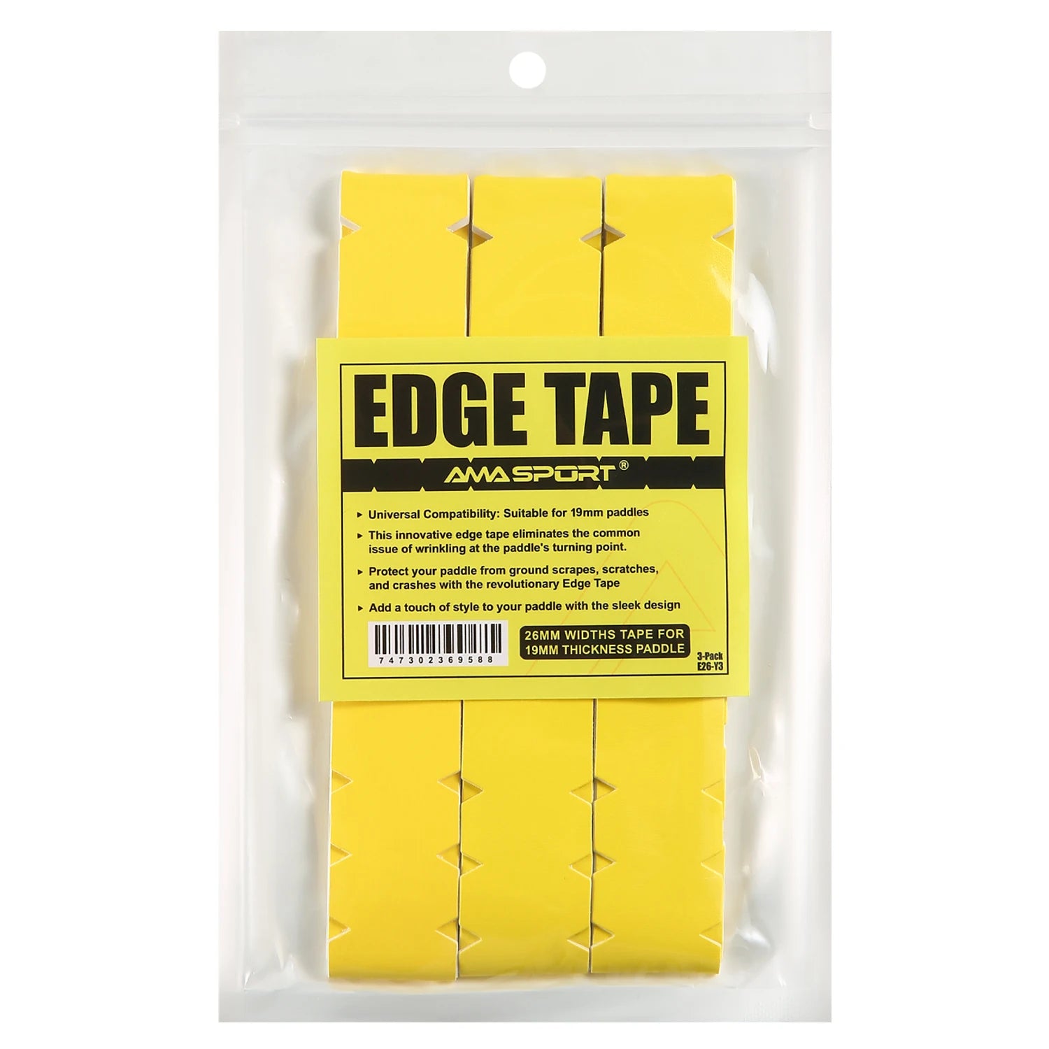 AMASPORT Cinta de protección de paleta de Pickleball 20 mm/23 mm/26 mm para cinta Euard de borde de Pickleball azul marino de 13 mm/16 mm/19 mm