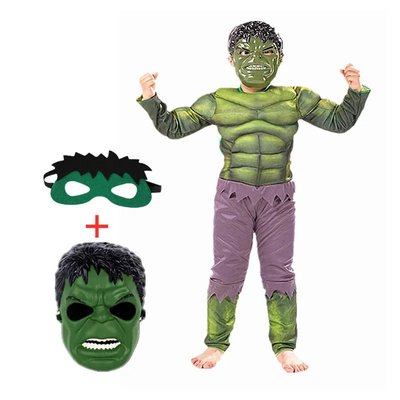 Disfraz de superhéroe para niños y niñas, mono musculoso con máscara de Halloween, traje de Cosplay para fiesta de juegos de rol, vestido de vacaciones