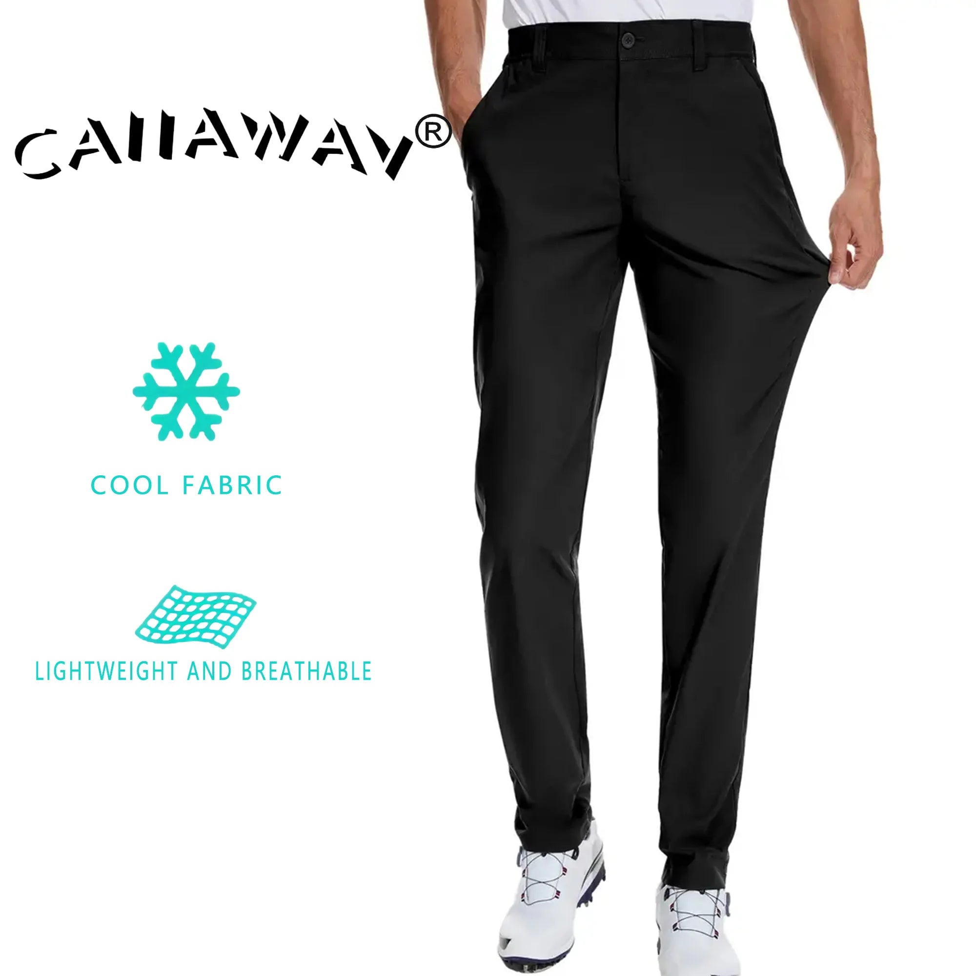 Pantalones deportivos de Golf de verano para hombre, transpirables, de alta elasticidad, para exteriores, corte ajustado y efecto adelgazante