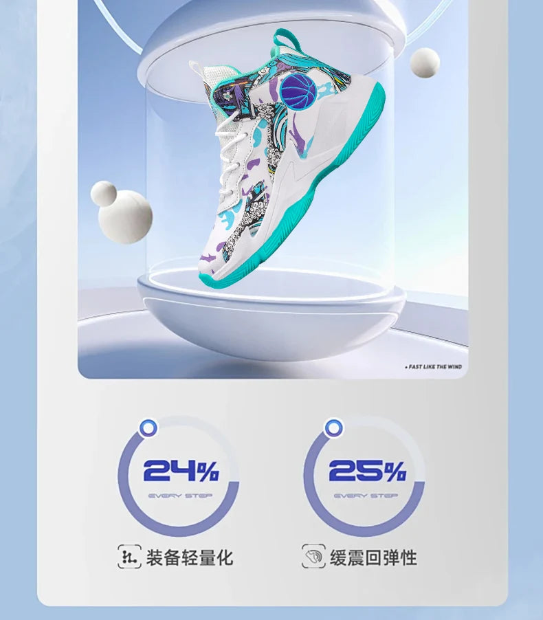 Zapatillas de baloncesto de moda para niños, zapatillas altas, zapatillas deportivas informales para niños, zapatillas de gimnasio antideslizantes con protección en el tobillo para niños