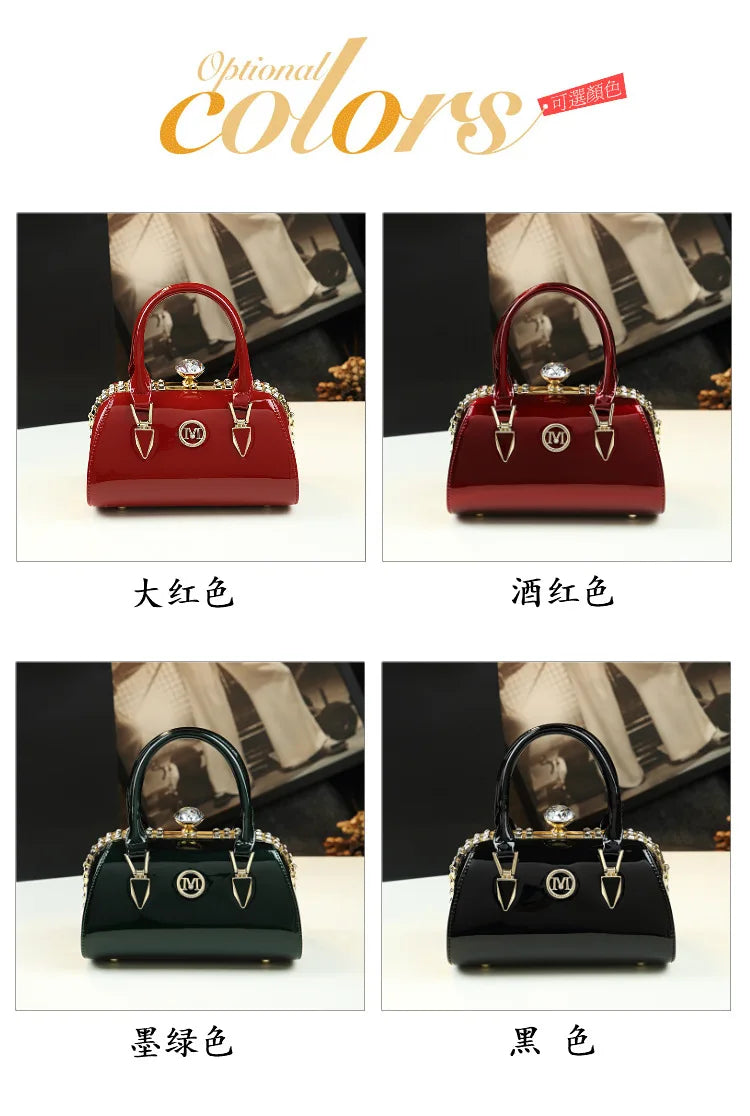 Bolso de mujer Bolso de hombro pequeño de cuero brillante personalizado Nuevo bolso cruzado Bolso de almohada de moda