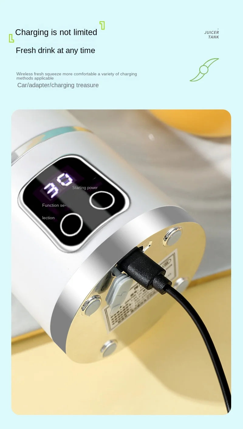 Máquina mezcladora doméstica, licuadora portátil, exprimidor eléctrico triturado con 3 velocidades, 450ML, gran capacidad, pantalla Digital, taza de jugo