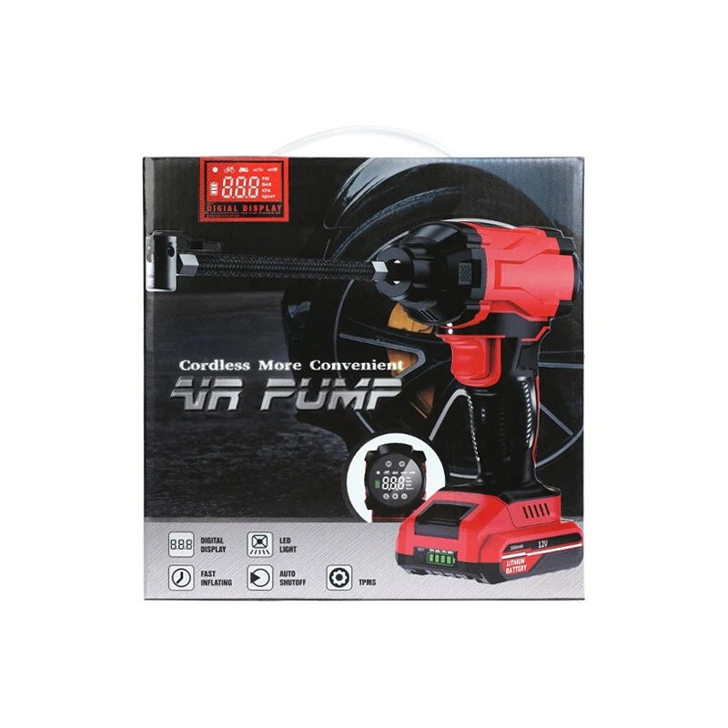 Bomba de aire inalámbrica para coche, bomba de aire para coche, carga y parada automática, práctica bomba de aire portátil para neumáticos de coche