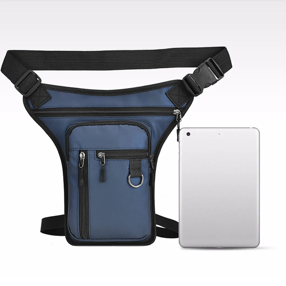 Bolsa de pierna caída para hombre, riñonera para teléfono, monedero para motocicleta, hombro cruzado, muslo, cinturón de cadera para hombre