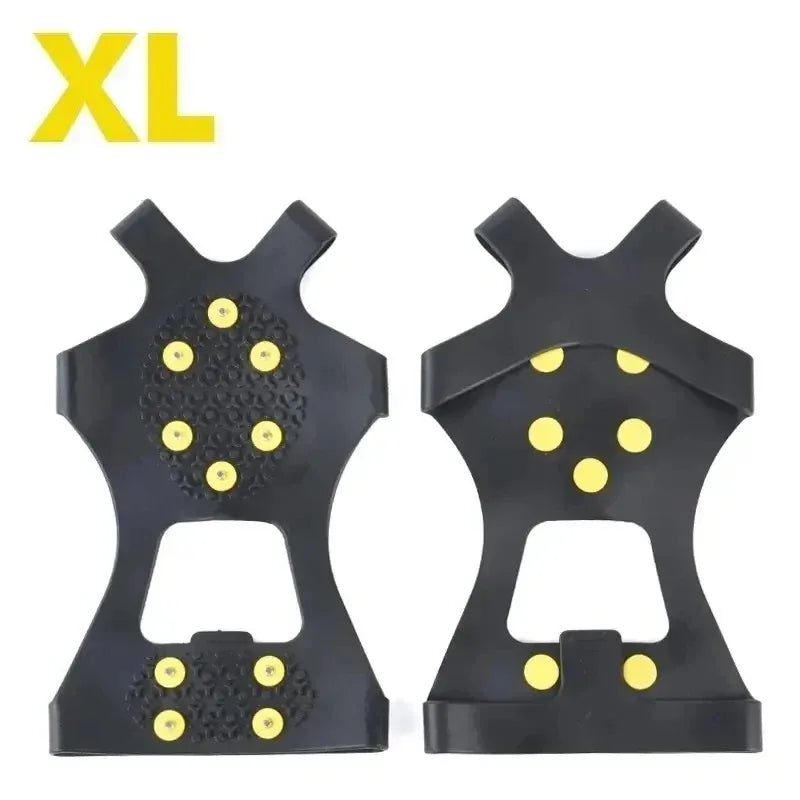 2 uds 10 tacos de acero Crampones empuñaduras de nieve tacos para hielo y nieve tacos de tracción de goma antideslizantes senderismo caminar escalada trotar