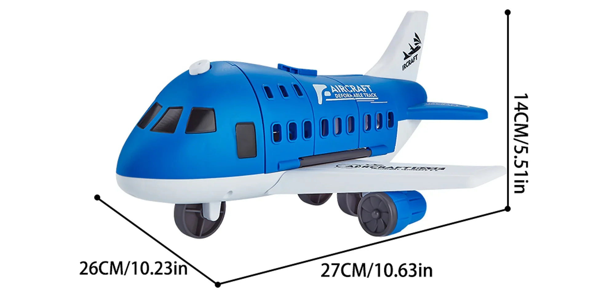 Modelo de avión para niños, juguetes, modelo inercial, aviones de simulación, juguetes multifuncionales, 3 coches aleatorios, 1 helicóptero, 6 señales de tráfico