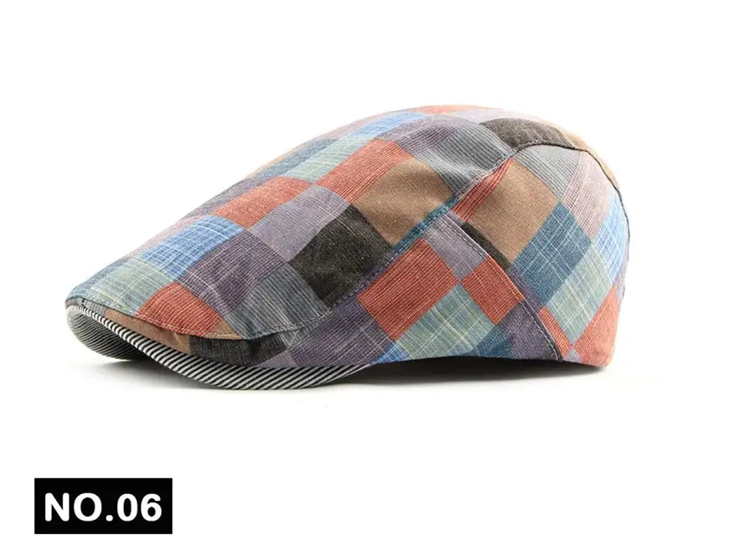 Boinas a cuadros de estilo clásico Englad para hombre y mujer, gorras deportivas informales Unisex, sombreros de algodón, Boina Casquette, gorra plana, gorra de pintor