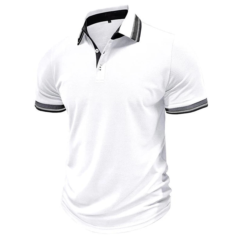Ropa de verano para hombre, Polo de golf de manga corta, Polo informal con solapa con estampado digital 3D