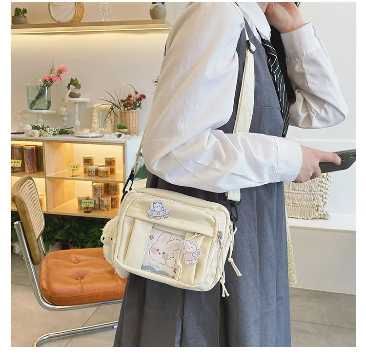 Nuevo Bolso Kawaii para niñas, novedad de 2024, Bolso transparente JK, Bolso cruzado pequeño para mujeres, bolsos y Bolsos de hombro, Bolso Itabag