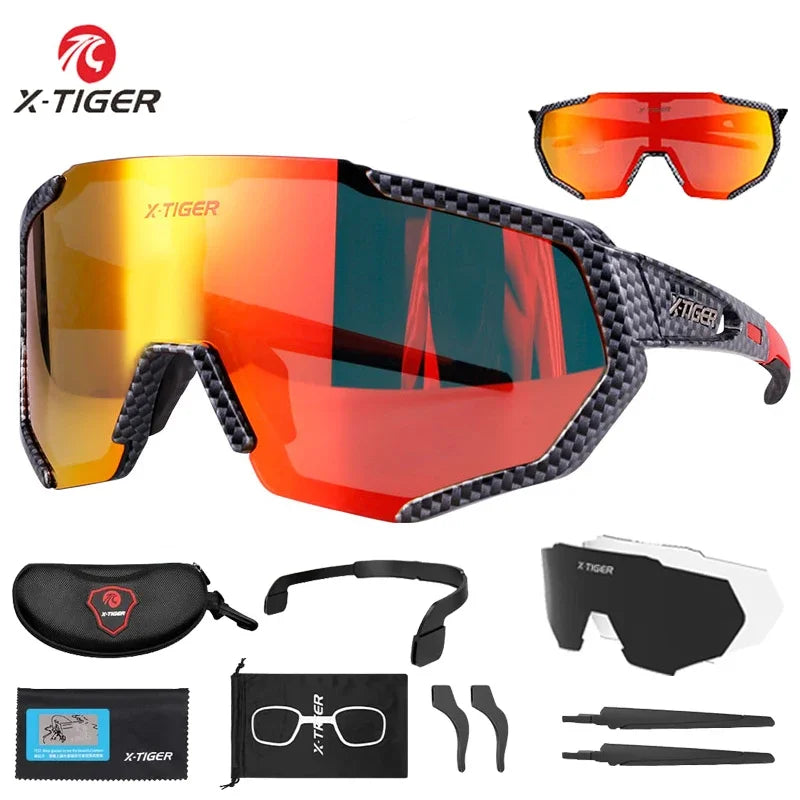 Gafas de sol polarizadas para Ciclismo de montaña para hombre y mujer, lentes de sol de X-TIGER, para carreras