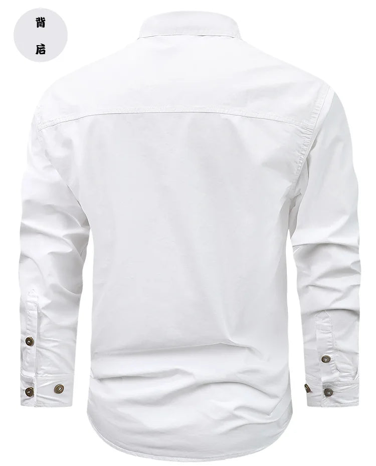 Camisa de carga táctica para hombre 5XL, ropa de trabajo, chaqueta holgada informal de manga larga para primavera y otoño, ropa de pesca, Golf, senderismo, camisa de talla grande