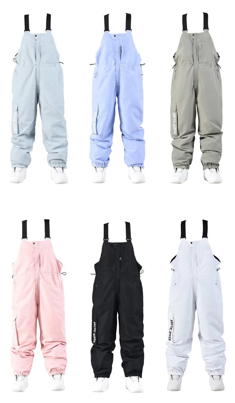 Traje de esquí para hombre y mujer, chaqueta de esquí impermeable a prueba de viento y pantalones con correa, traje cálido de invierno para pareja, novedad de 2023