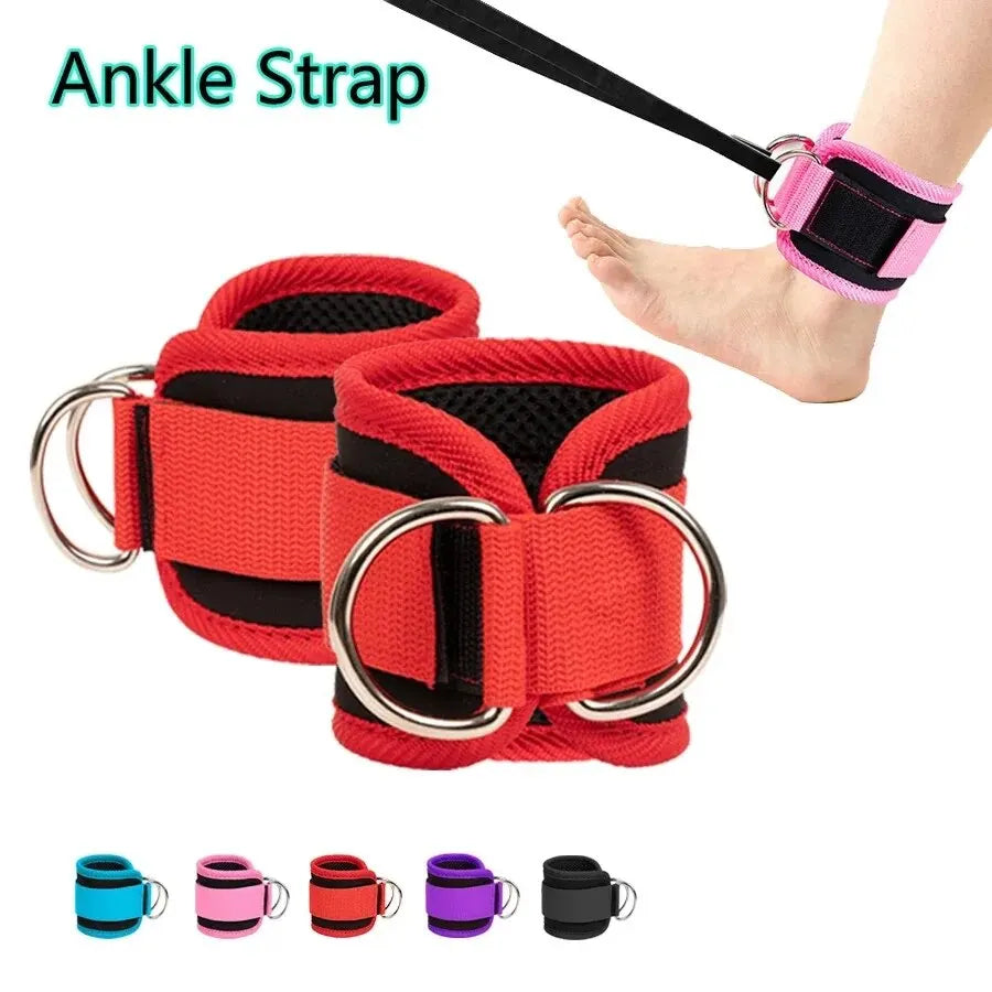Correas de tobillo para Fitness, puños de soporte ajustables con anillo en D, polea para entrenamiento de fuerza de piernas para gimnasio con hebilla, protector deportivo, abductores de seguridad