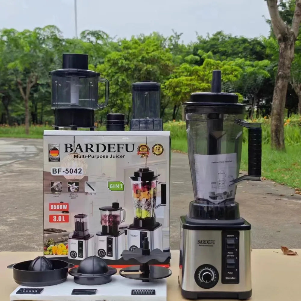 Licuadora de acero inoxidable 6 en 1, 220V, 3L, gran capacidad, corte de verduras y trituradores, picadora de ensalada, picadora de carne, exprimidor