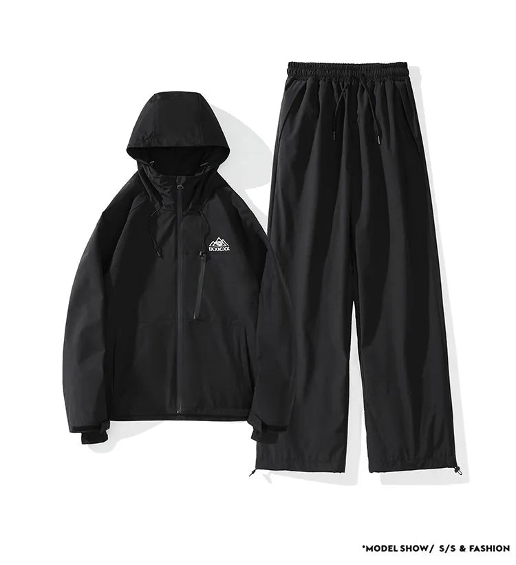 Traje de esquí de invierno para hombres y mujeres, conjunto de chaqueta y pantalones de esquí gruesos y cálidos impermeables para snowboard, ropa para exteriores, M-5XL