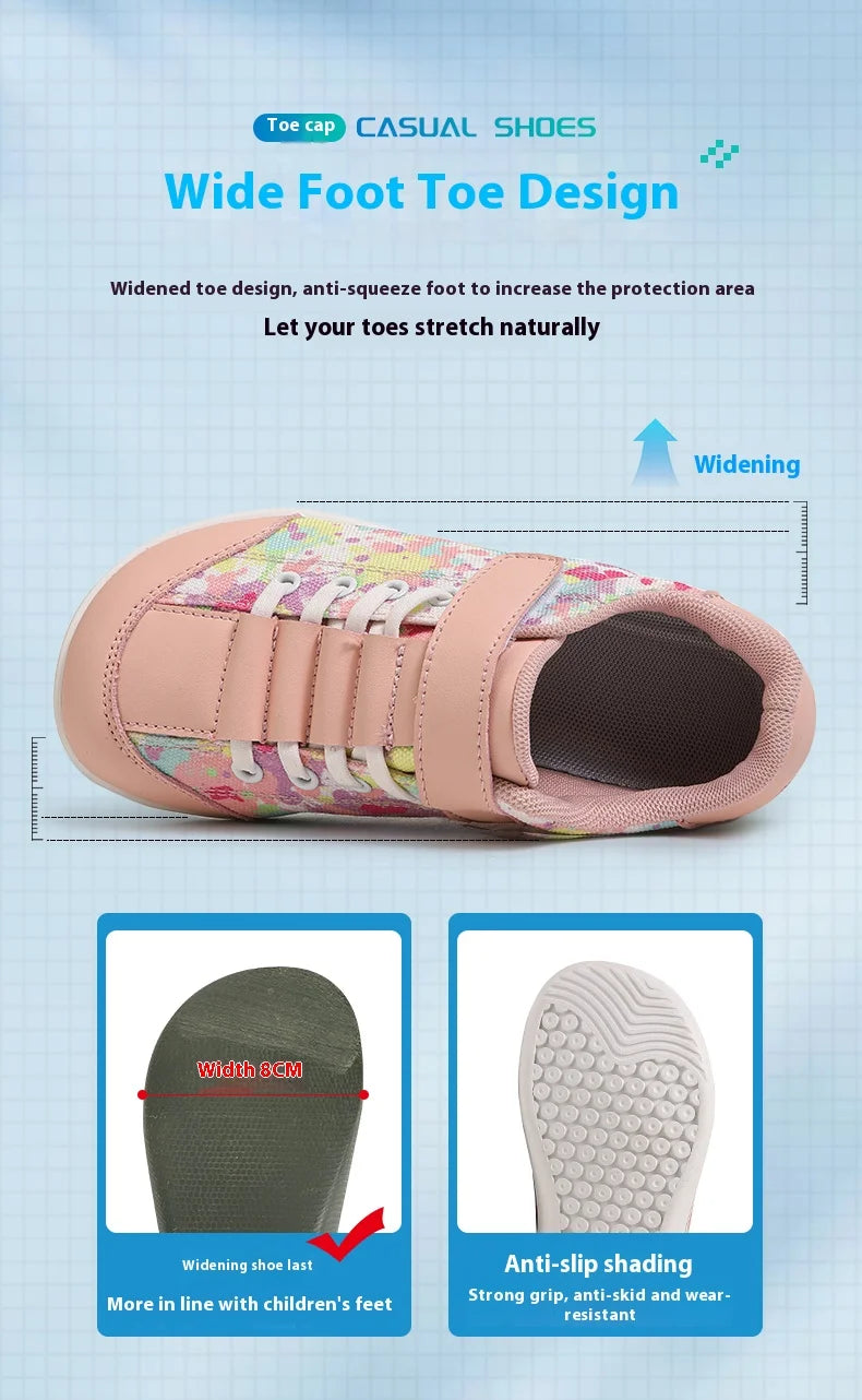 Nuevos zapatos anchos descalzos para niños |   Zapatillas minimalistas para niños/niñas |   Suela saludable de caída cero |   Natural para crecer
