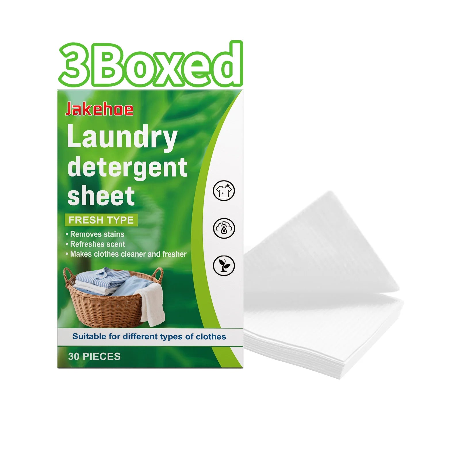 Las hojas de detergente para ropa disuelve profundamente las manchas de suciedad y grasa adecuadas para lavadoras, hojas de ropa suaves y fragantes