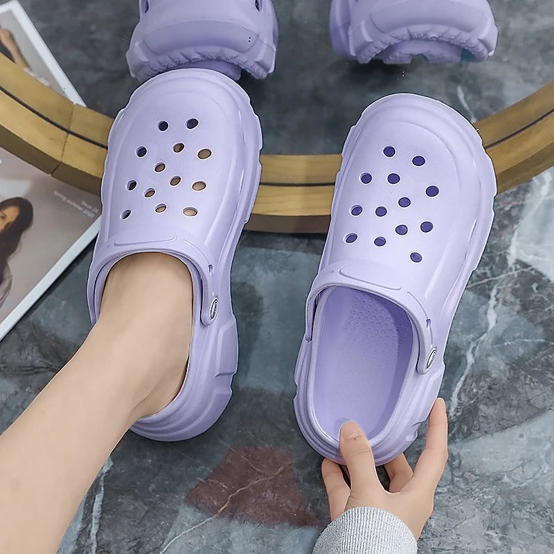 Sandalias de moda para mujer, zapatillas impermeables, zapatos de mujer, toboganes de verano para exteriores, zapatos de jardín de suela blanda, zuecos de interior, sandalias