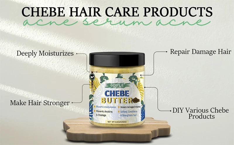 GOIPLE Chebe mantequilla nutre profundamente reparación dañado Anti pérdida de cabello rotura mascarilla de aceite para el crecimiento del cabello para el tratamiento del crecimiento del cabello