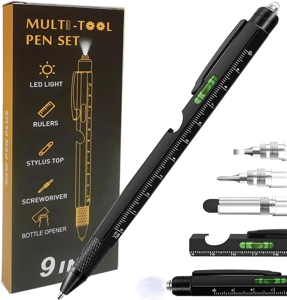 Regalos para hombres, papá, marido, día del padre, regalos de cumpleaños para novio, bolígrafo multiherramienta 9 en 1, herramienta, regalos para mancuerna, artilugios geniales