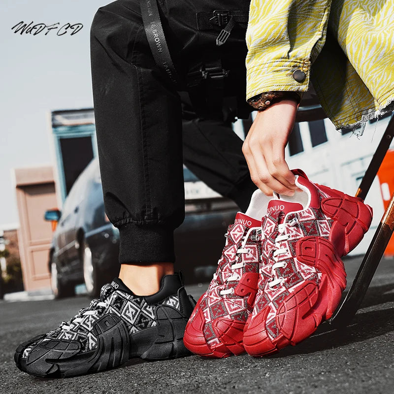 Zapatillas de deporte informales de talla grande 45, zapatos deportivos con suela de pulpo de diseñador para hombre, zapatos de gimnasio con plataforma aumentada de altura de tela de cuero de moda