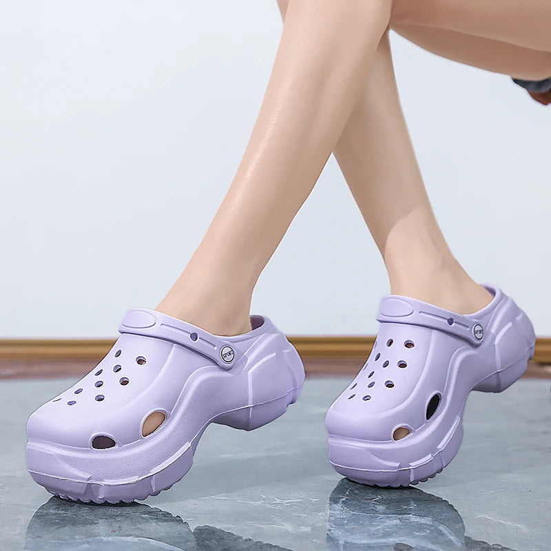 Sandalias de moda para mujer, zapatillas impermeables, zapatos de mujer, toboganes de verano para exteriores, zapatos de jardín de suela blanda, zuecos de interior, sandalias