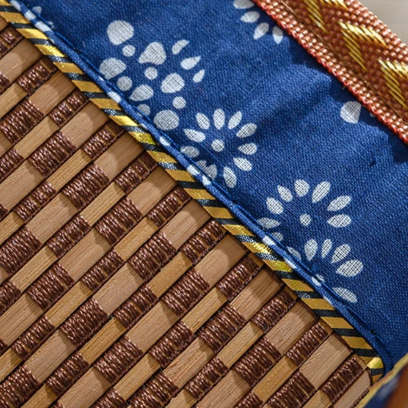 Cesta de frutas tejida de bambú plegable, mango de mano, cesta de comida para compras de frutas, cesta de almacenamiento de alimentos para Picnic para exteriores