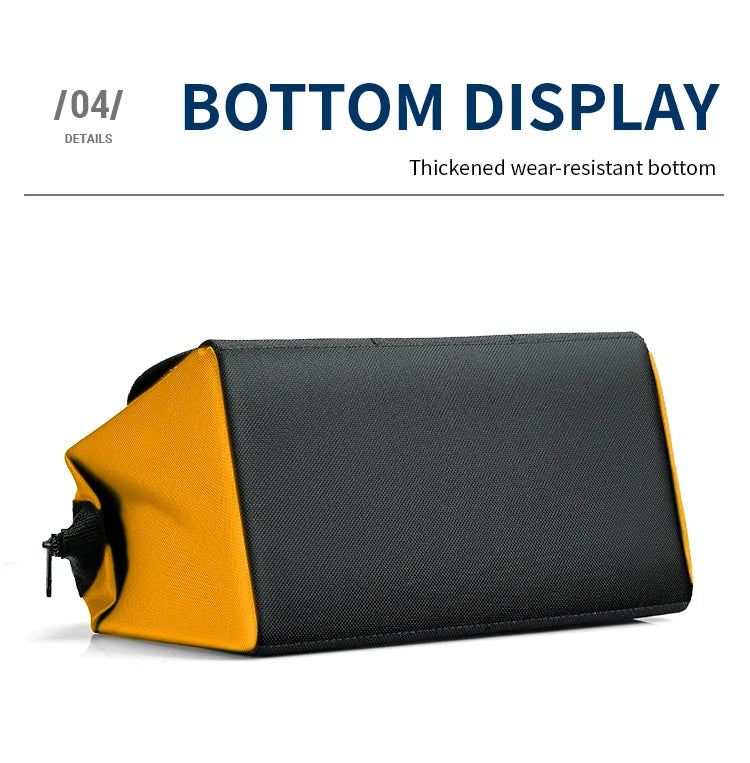 Bolsa de herramientas para hombres, bolsa de herramientas resistente, bolsa de boca ancha para varios instrumentos, electricista carpintero mecánico (amarillo)