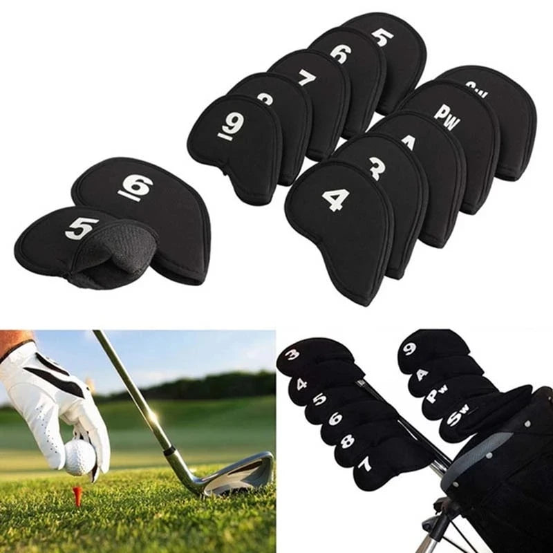 10 Uds. Fundas protectoras para cabeza de hierro para palos de Golf portátiles, juego de fundas para cabeza de Golf, Protector para cabeza, suministros de Golf