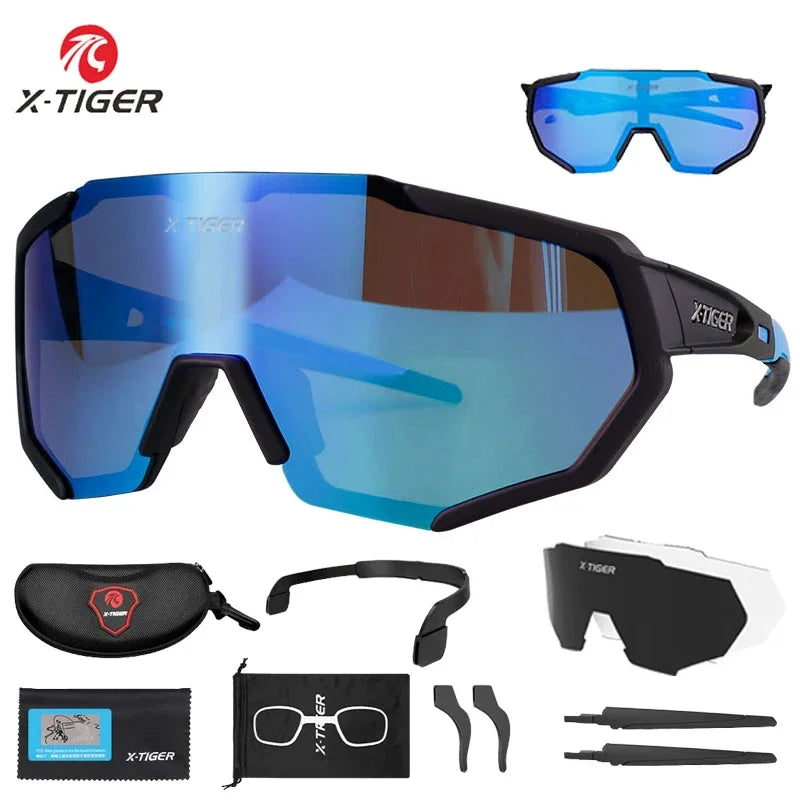 Gafas de sol polarizadas para Ciclismo de montaña para hombre y mujer, lentes de sol de X-TIGER, para carreras