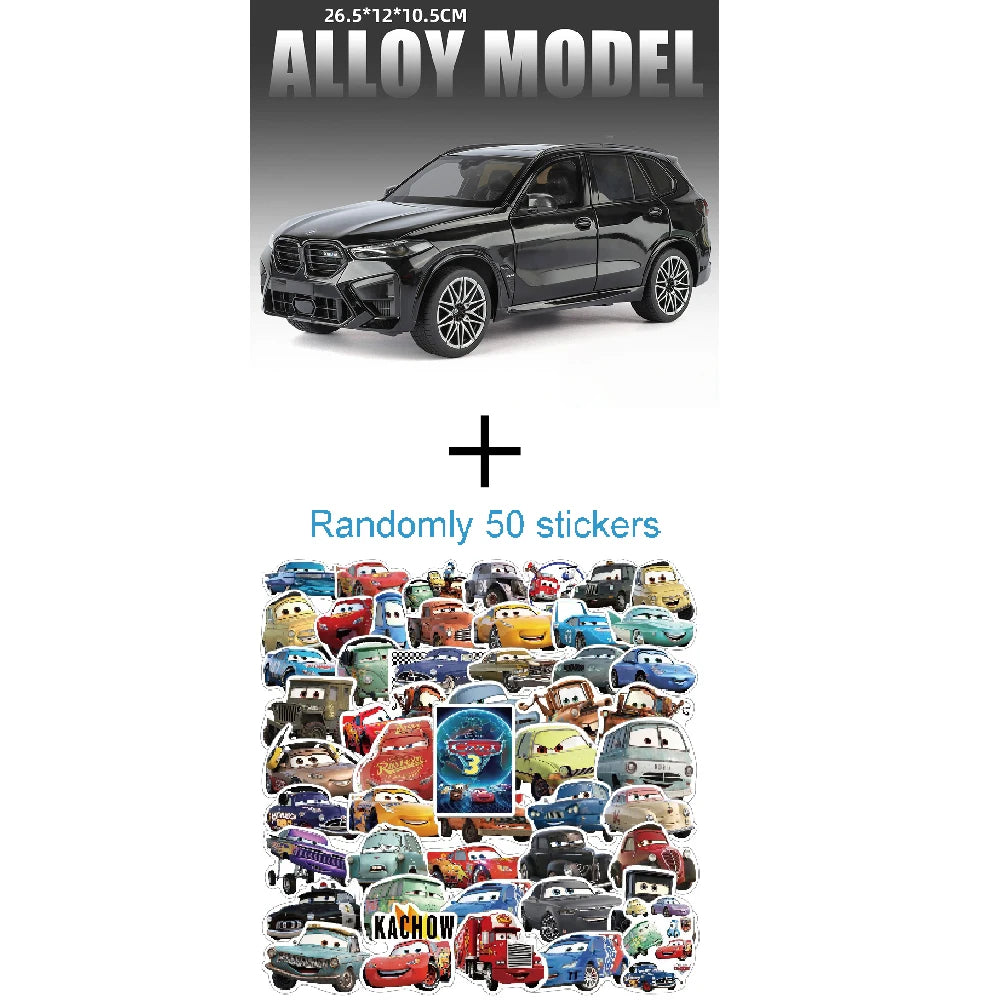 Modelo de coche X5M de gran tamaño 1:18, cuerpo de aleación de juguete, neumáticos de goma, tobogán hacia adelante, absorción de impacto, modelos de vehículos, adornos de escritorio