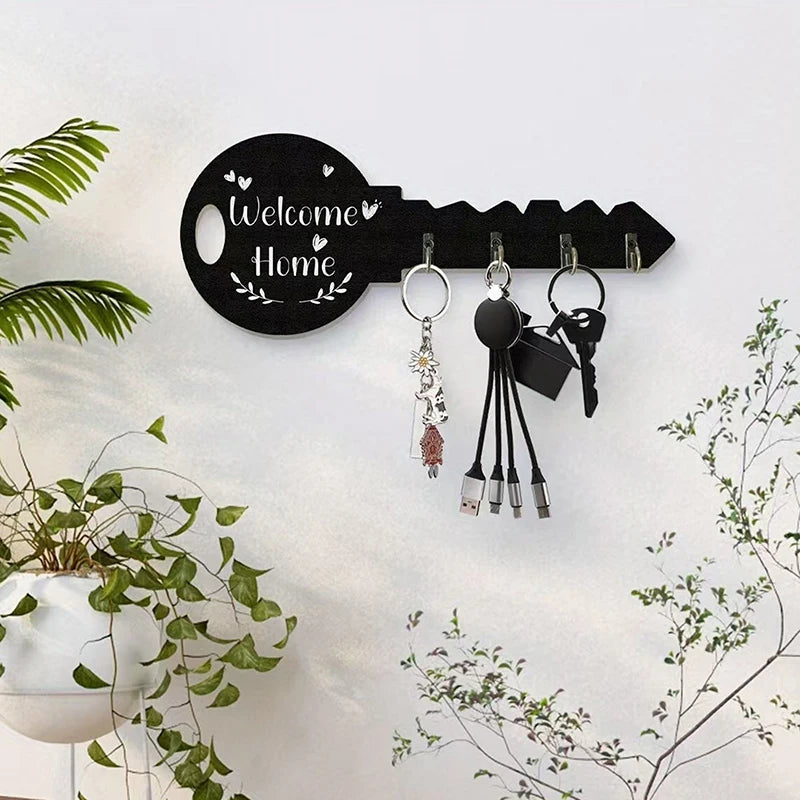 Organizador de almacenamiento, llave creativa, marco de madera, gancho de almacenamiento de pared moderno montado en la pared, estante de almacenamiento colgante Retro de boj para ropa