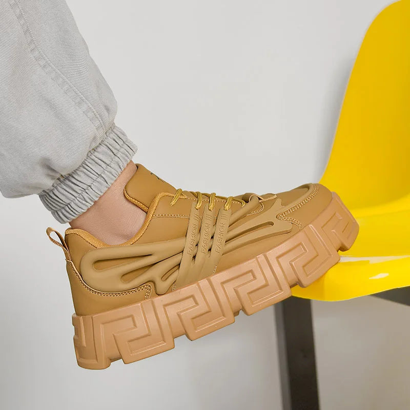 Zapatos informales para hombre, zapatos para caminar de estilo callejero, zapatillas de deporte con suela gruesa, zapatillas de baloncesto para correr, zapatillas vulcanizadas 2023 para hombre