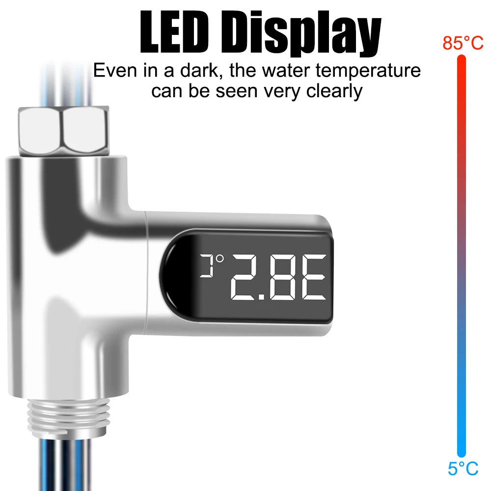 Monitor de temperatura del agua para bañera de hidromasaje, pantalla LED eléctrica para el hogar, grifos de ducha, termómetro de agua, medidor de temperatura de baño