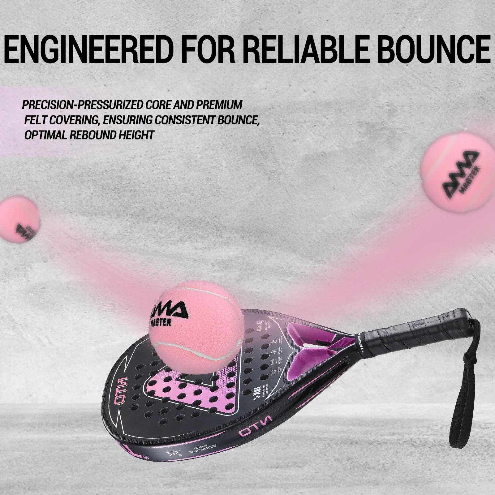 Pelotas de entrenamiento de padel profesionales, pelotas de tenis rosas con alta elasticidad, duraderas y resistentes, 2 uds.