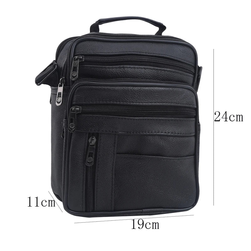 Maletines de cuero PU para hombre, bolsos de piel de vaca de calidad, bolsos de mensajero con cremallera para hombre, bolso de hombro para Ipad