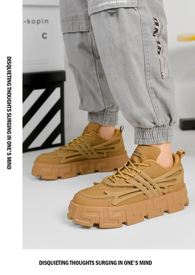 Zapatos informales para hombre, zapatos para caminar de estilo callejero, zapatillas de deporte con suela gruesa, zapatillas de baloncesto para correr, zapatillas vulcanizadas 2023 para hombre