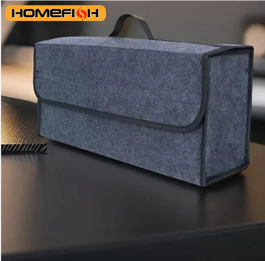 Organizador de maletero de coche, caja de almacenamiento de fieltro suave, Homefish, compartimento antideslizante grande, organizador de almacenamiento de maletero, herramienta, bolsa de almacenamiento para coche