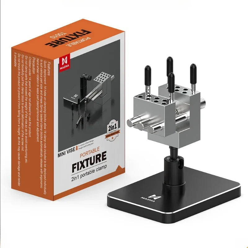 MAZHA T0010 Mini tornillo de banco de mesa portátil 2 en 1, abrazadera ajustable compacta para modelar Hobby, accesorios de herramientas de precisión DIY