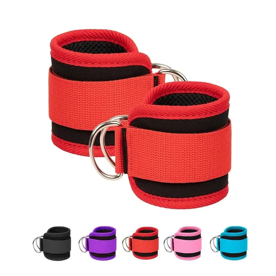 Correas de tobillo para Fitness, puños de soporte ajustables con anillo en D, polea para entrenamiento de fuerza de piernas para gimnasio con hebilla, protector deportivo, abductores de seguridad