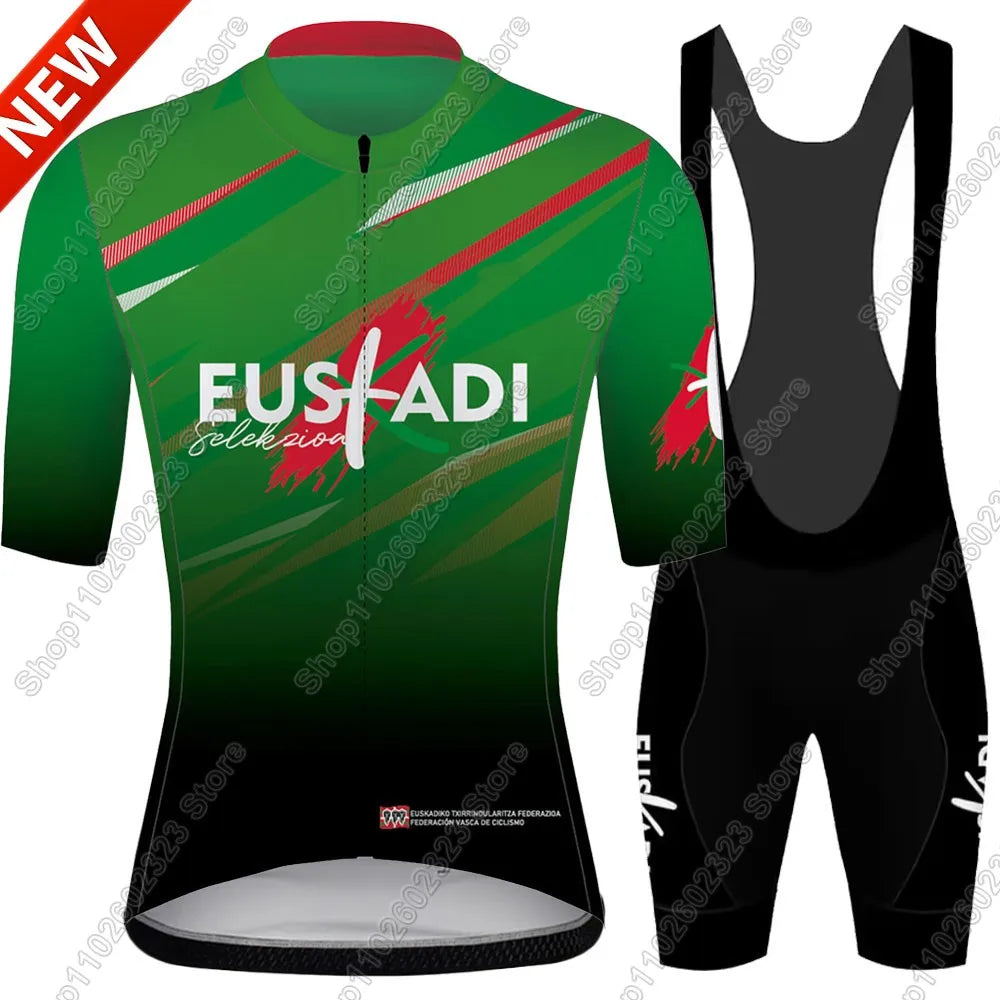 Euskadi equipo ciclismo Jersey 2025 conjunto verano España Ropa de bicicleta camisas de bicicleta traje pantalones cortos con pechera MTB Ropa Maillot