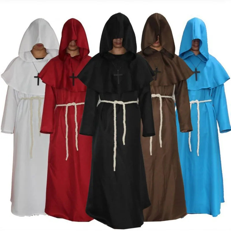 Disfraces antiguos de monje medieval para Halloween túnicas de monje disfraces de mago disfraces de sacerdote Máscara