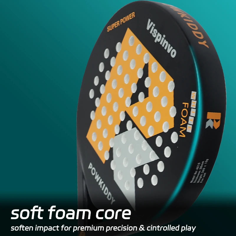 Raqueta de tenis POWKIDDY |   Raqueta de padel, hecha de material de fibra de carbono ultraligero, con fuerte elasticidad y buena calidad