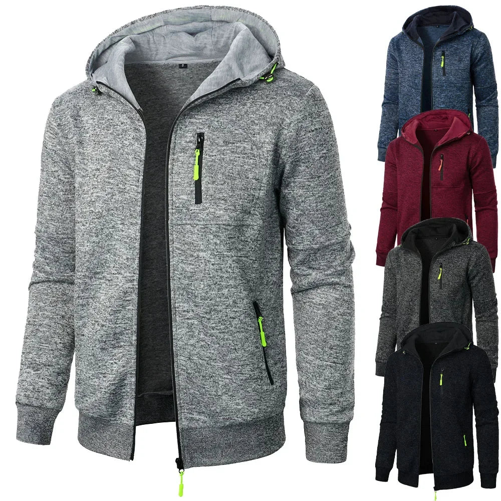 Sudadera informal con capucha para hombre, ropa deportiva ajustada, chaqueta de otoño, chándal, ropa de calle