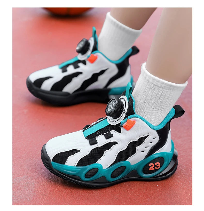 Zapatillas de baloncesto de moda para niños, zapatos deportivos de cuero PU de alta calidad, zapatos casuales para niños y niñas, cómodas zapatillas de gimnasio nuevas